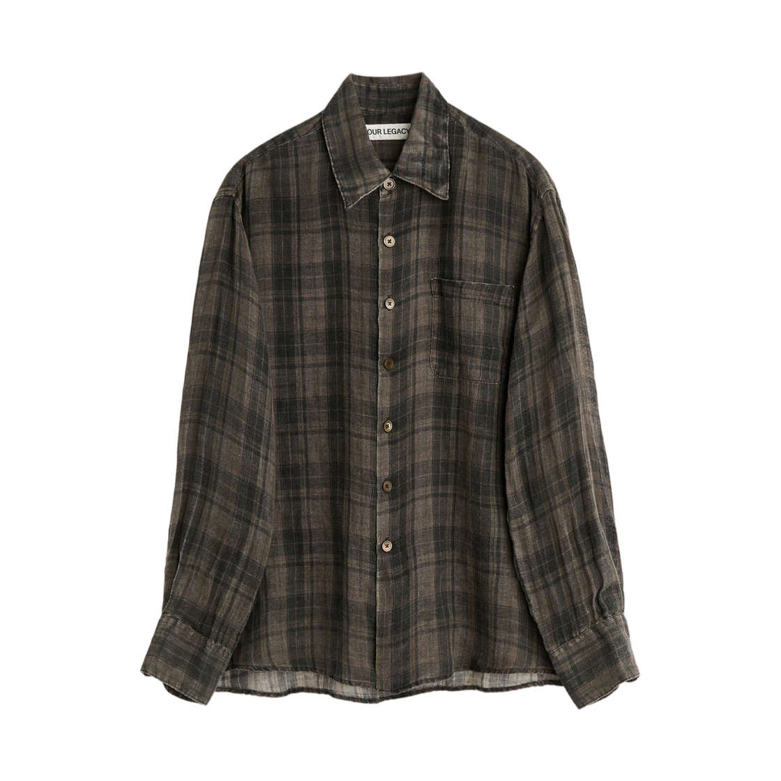 아워레가시 어보브 셔츠 퍼넘브라 체크 쉬어코트 리넨(Our Legacy Above Shirt Penumbra Check Sheercoat Linen) - 1