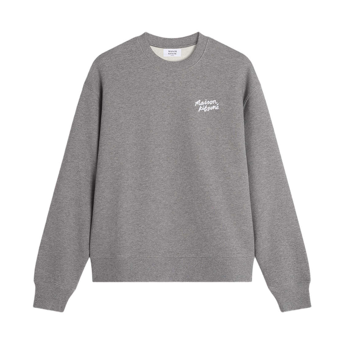 MM00315KM0341-0365 Maison Kitsune Handwriting Comfort Sweatshirt Medium Grey White