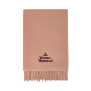 Vivienne Westwood Embroidered Logo Muffler Powder Pink Wine