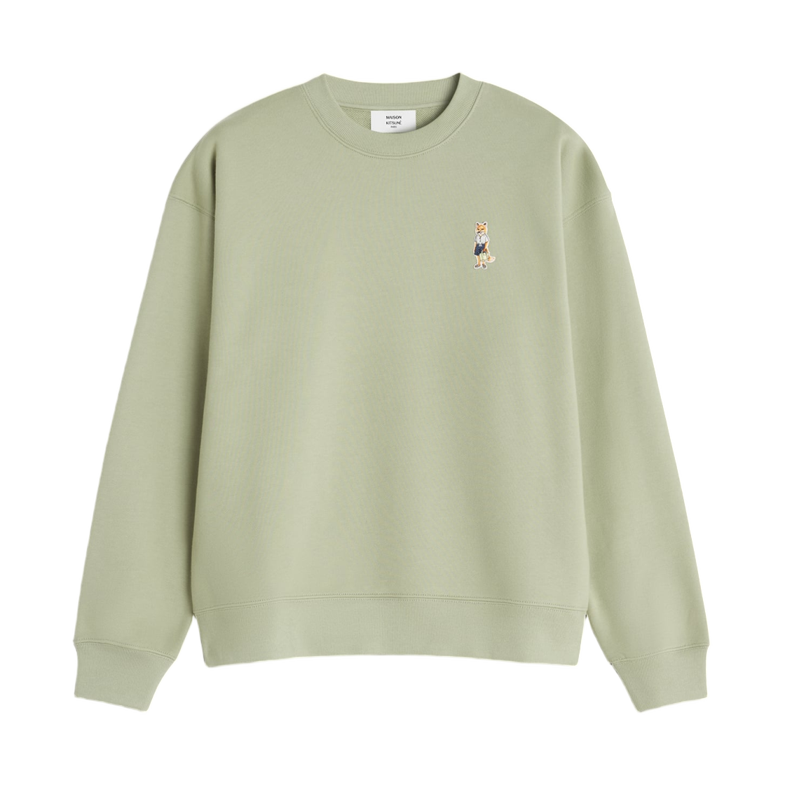 QW00306KM0341-0451 (W) Maison Kitsune Dressed Fox Comfort Sweatshirt Dusty Green
