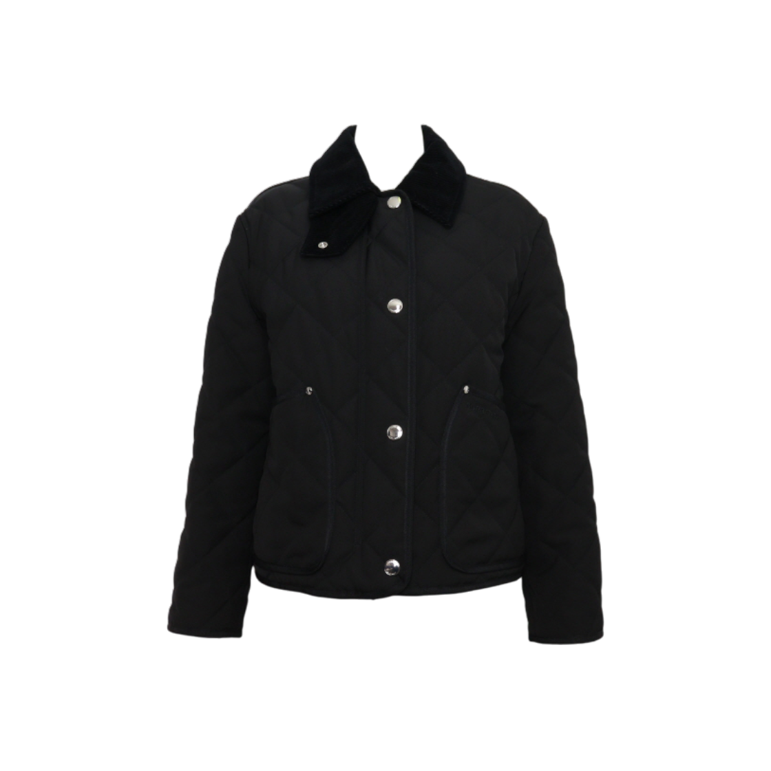 ITGHHBDQJ7H2 Burberry Black Corduroy Collar Quilted Women's Jacket