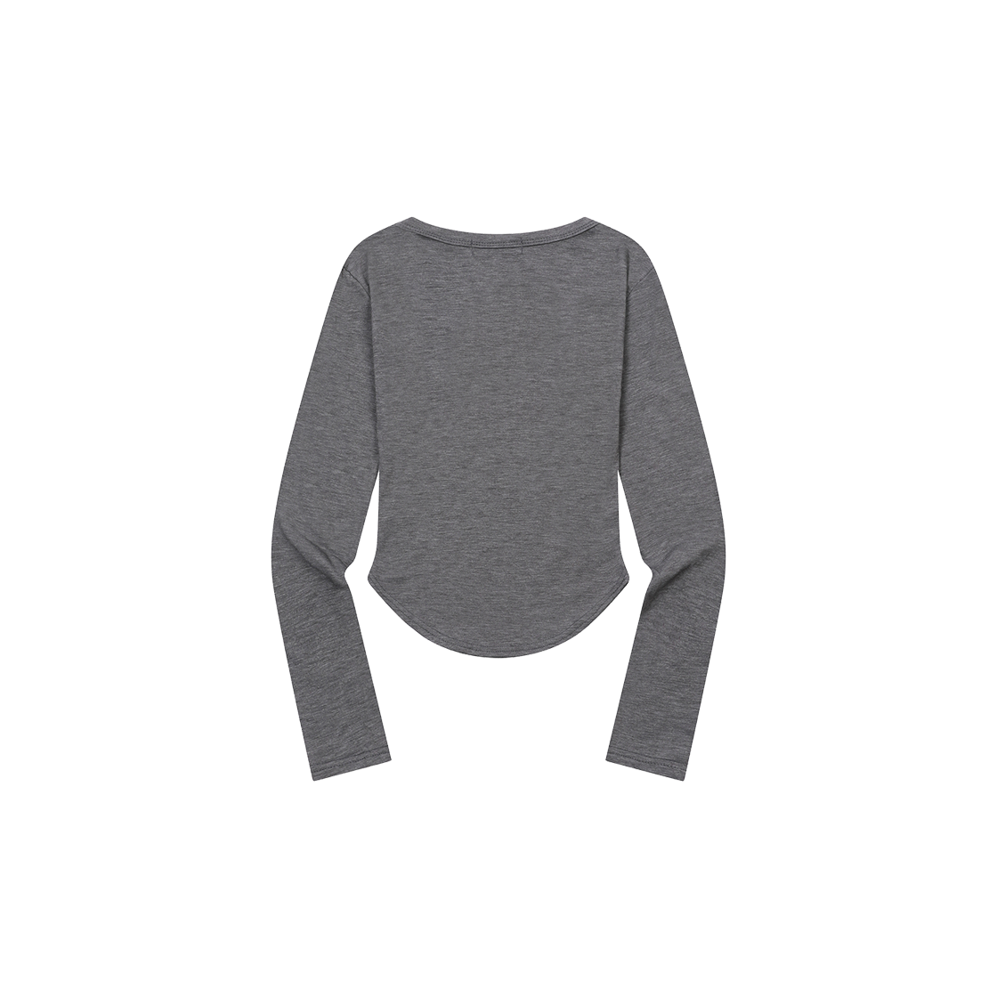 무센트 마리엘 스퀘어넥 굴림 크롭 긴팔 티 (6컬러) 차콜(MUCENT Mariel Square Neck Crop T (6Color) Charcoal) - 2