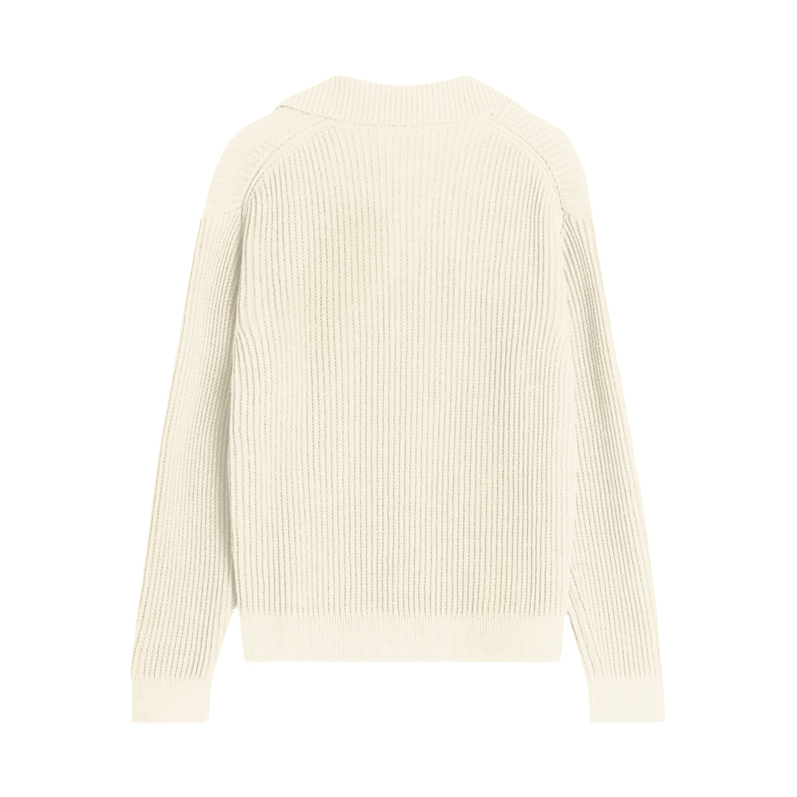 메종 키츠네 폭스 헤드 코튼 립드 폴로 점퍼 샌드쉘(Maison Kitsune Fox Head Cotton Ribbed Polo Jumper Sandshell) - 2