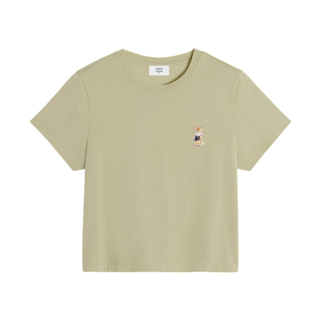 QW00113KJ7026-0451 (W) Maison Kitsune Dressed Fox Baby T-Shirt Dusty Green