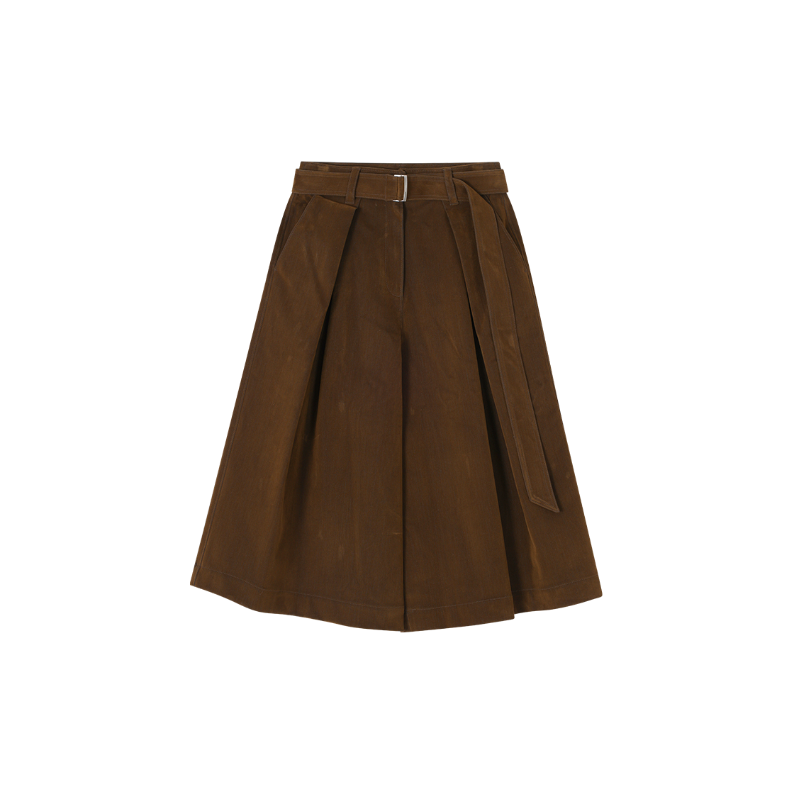WH5PT540KB (W) SONGZIO Velvet Crop Wide Pants Khaki Brown