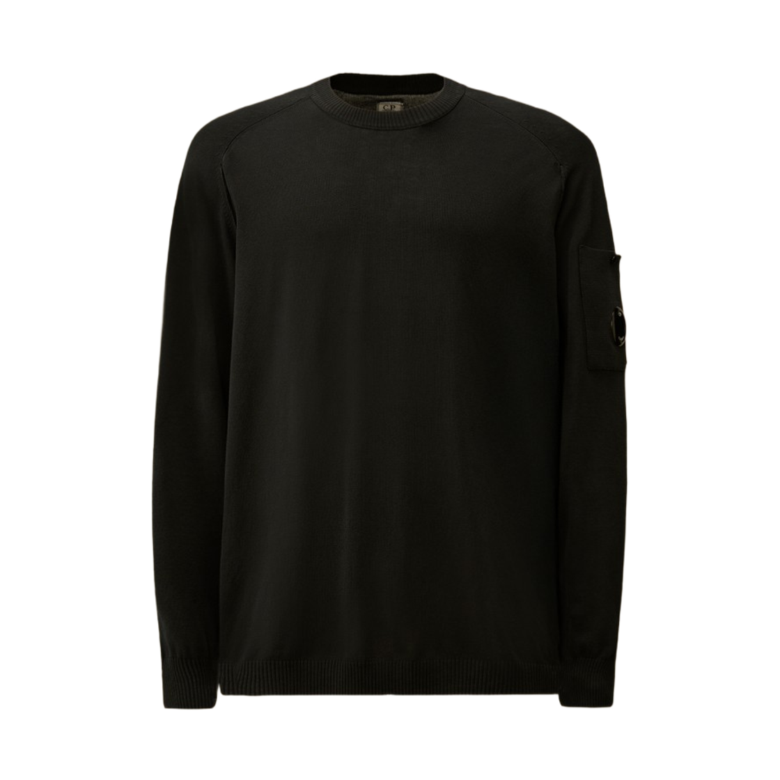 C.P. 컴퍼니 코튼 크레이프 크루넥 렌즈 스웨터 블랙 - 26SS(C.P. Company Cotton Crepe Crewneck Lens Sweater Black - 26SS)