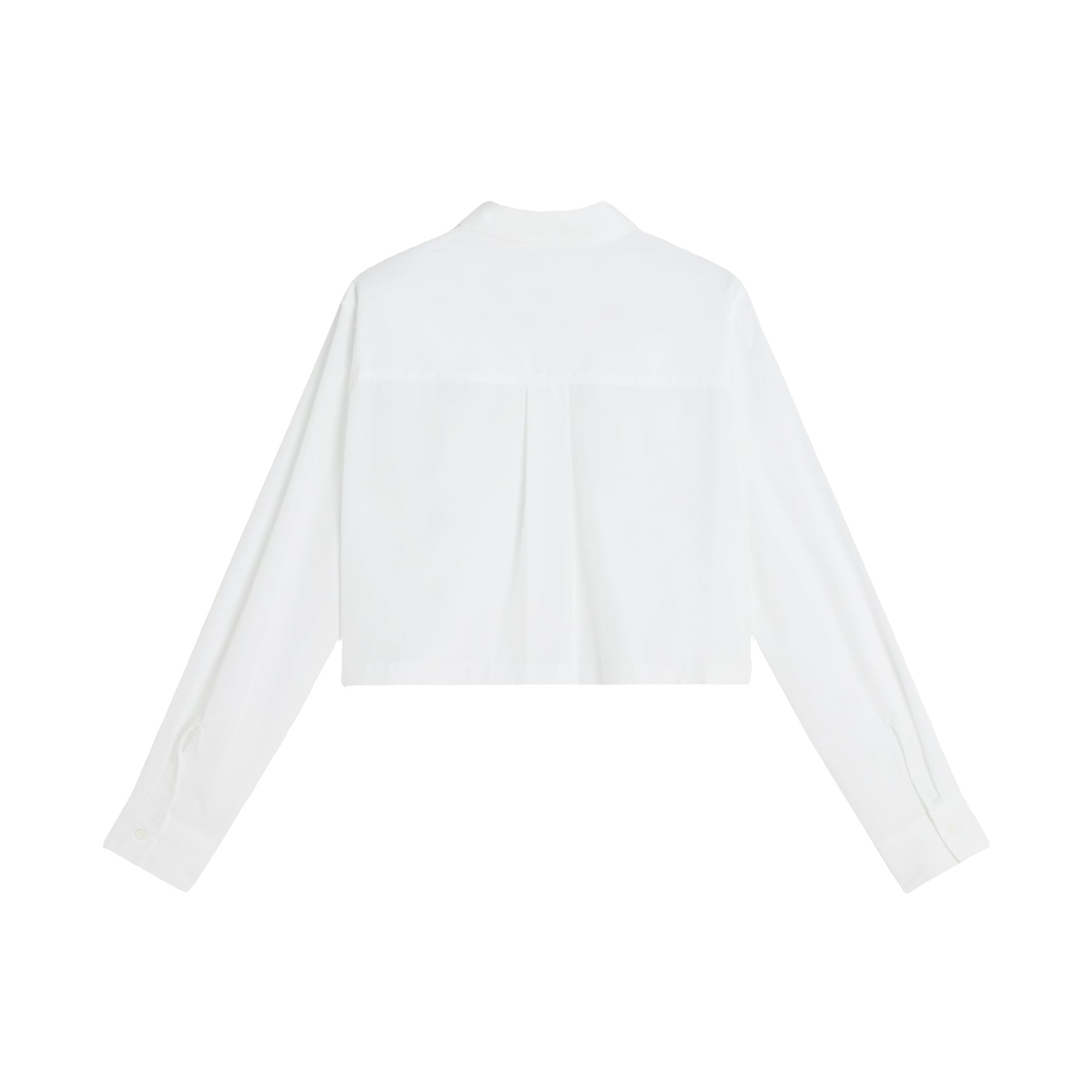 (W) 메종 키츠네 베이비 폭스 크롭 셔츠 화이트((W) Maison Kitsune Baby Fox Cropped Shirt White) - 2