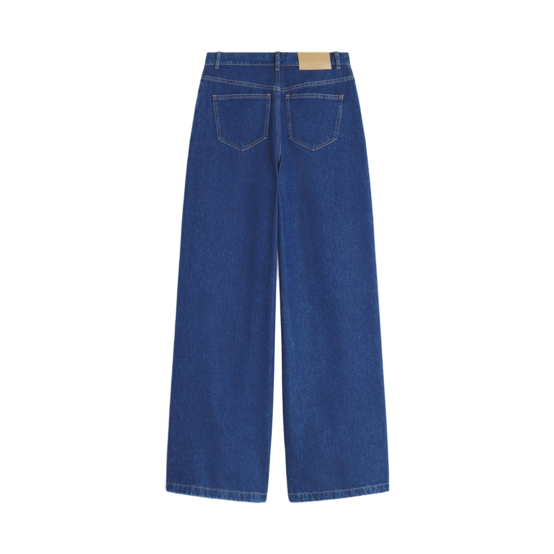 (W) 메종 키츠네 와이드 레그 진 워시드 인디고((W) Maison Kitsune Wide Leg Jeans Washed Indigo) - 2