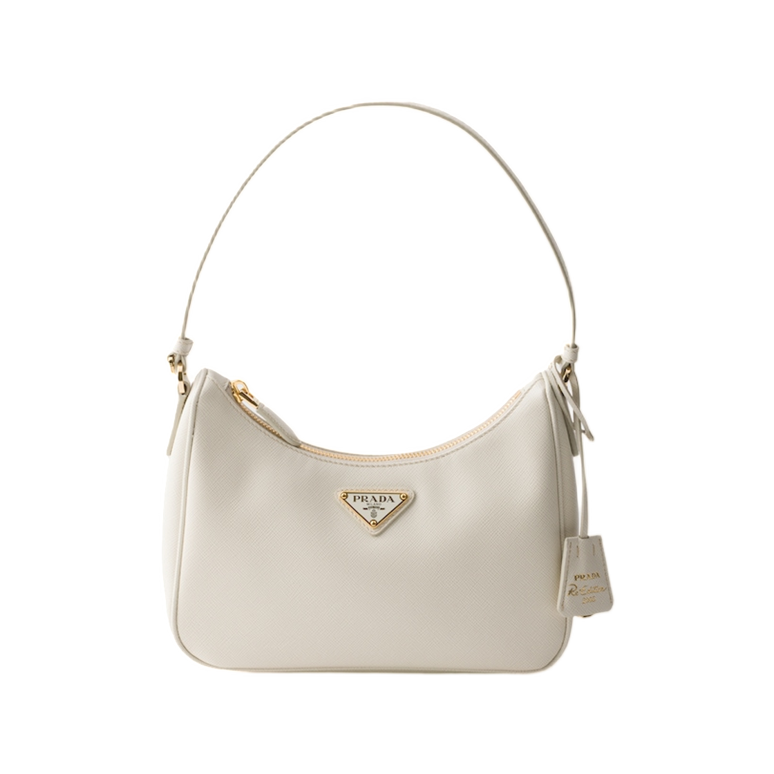 1N204W-NZV-F0CHZ Prada Saffiano Leather Mini-Bag Chalk White