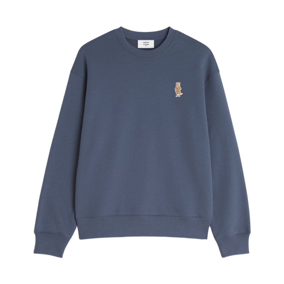 QM00309KM0341-0422 Maison Kitsune Dressed Fox Comfort Sweatshirt Shadow Blue