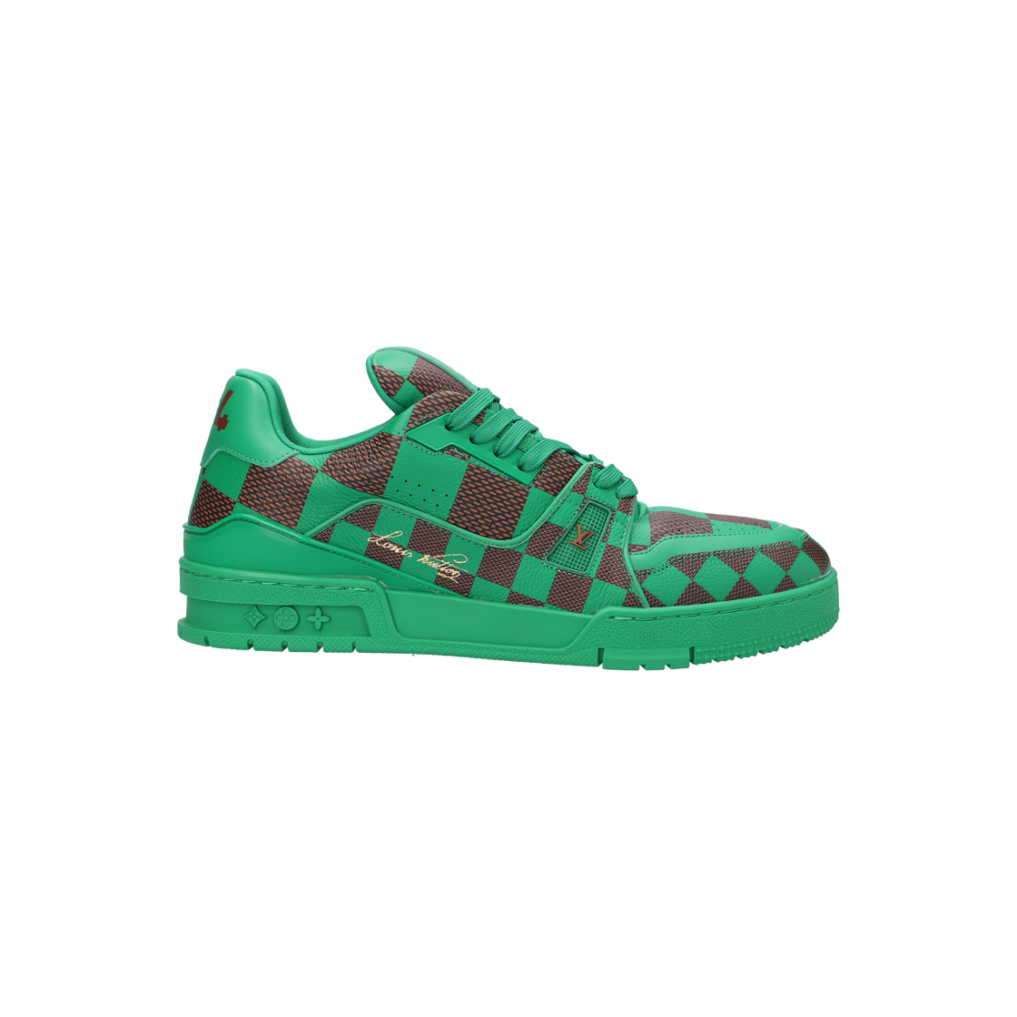 ITUUQ8T7RJ58 Louis Vuitton Pharrell LV Trainer Damier Pop Sneakers Green