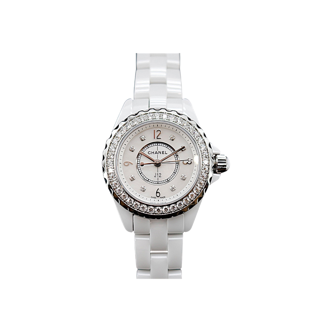 ITTQ5DA24VMB Chanel J12 White Ceramic Diamond Bezel 29MM H2572