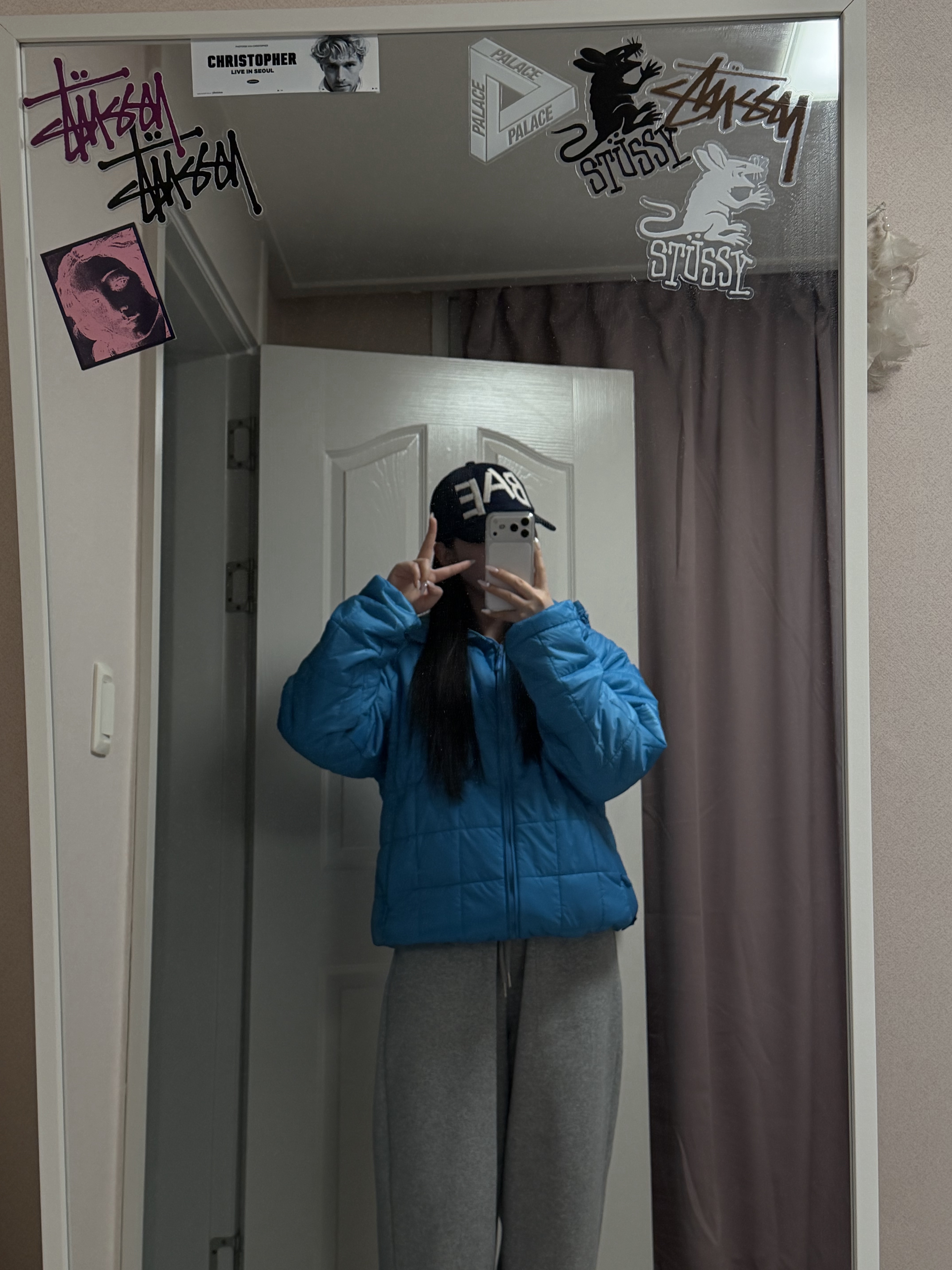 Palace Microlite Jacket Aquatic Blue - 24FW 착용 스타일