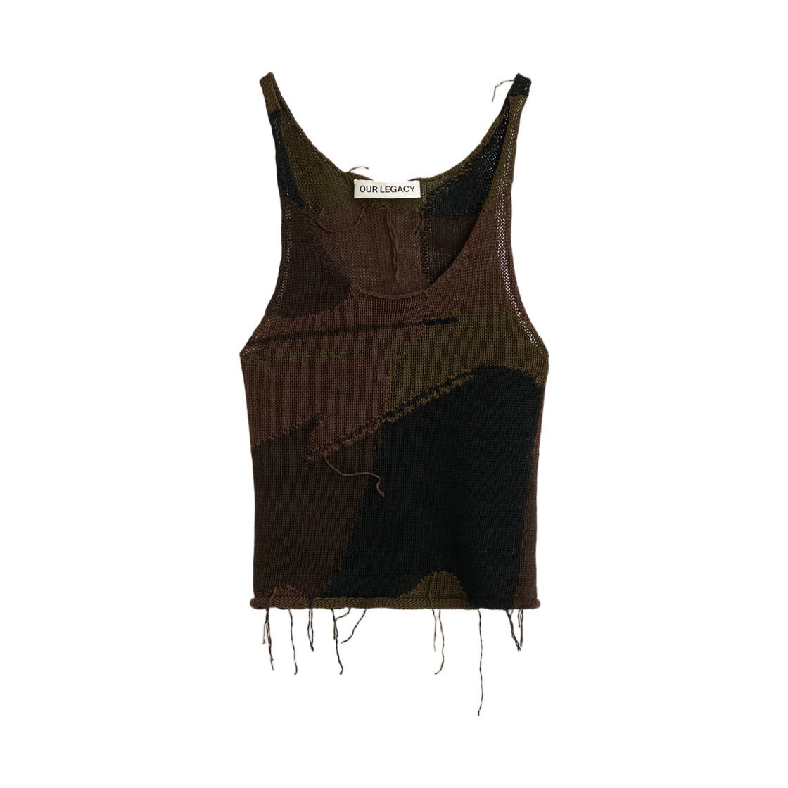 W2263SO (W) Our Legacy Solo Tank Camo Cotton Rafia