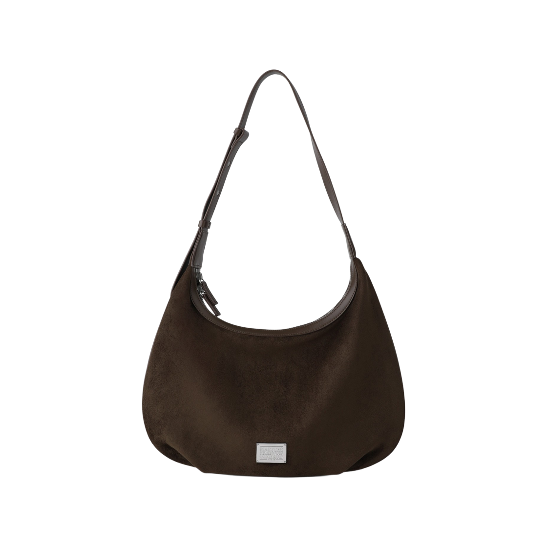 - Marithe Francois Girbaud Classic Logo Round Suede Shoulder Bag Brown