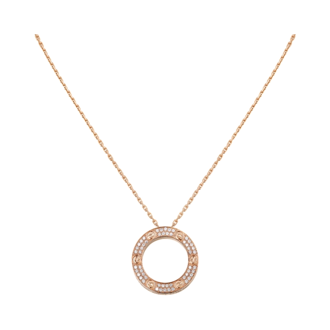 까르띠에 러브 펜던트 파베 핑크 골드(Cartier Love Pendant Paved Pink Gold) - 1