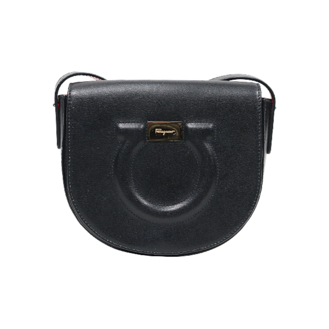 ITS8RKGL8H2D Ferragamo Black Gancini Crossbody Bag A-A46414