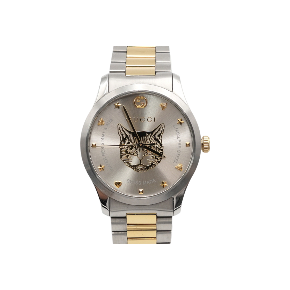 IT62NKBH4JKR Gucci YA1264074 G-Timeless Cat Gold-tone Quartz 38MM Men's Watch