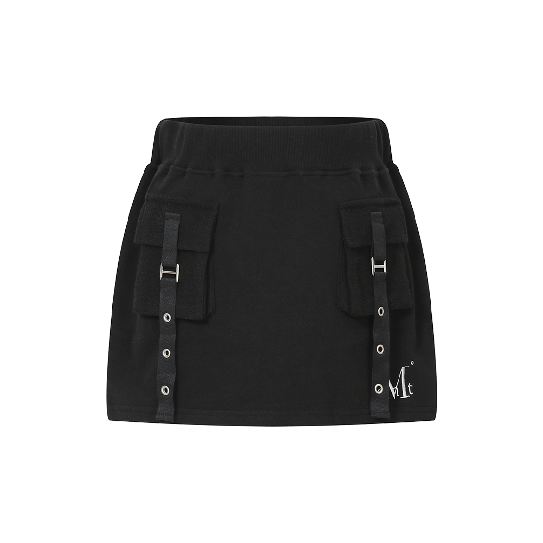 P0000BIF MUCENT Tiaje Set Up Eyelet Sweat Skirt (2Color) Black