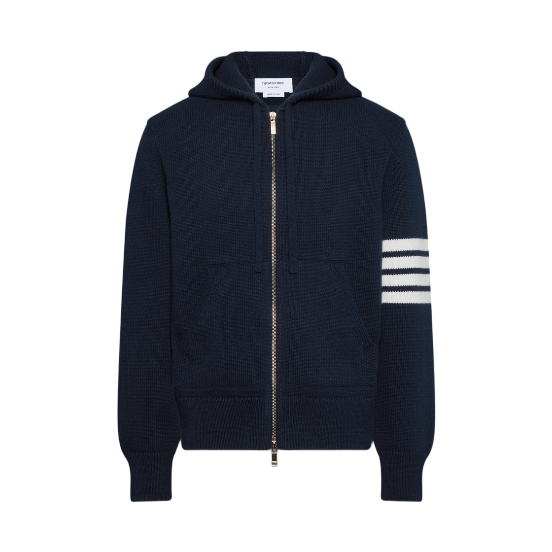 톰브라운 루나 뉴 이어 인타르시아 메리노 사선 집업 후드 네이비(Thom Browne Lunar New Year Intarsia Merino 4-Bar Zip Up Hoodie Navy) - 1