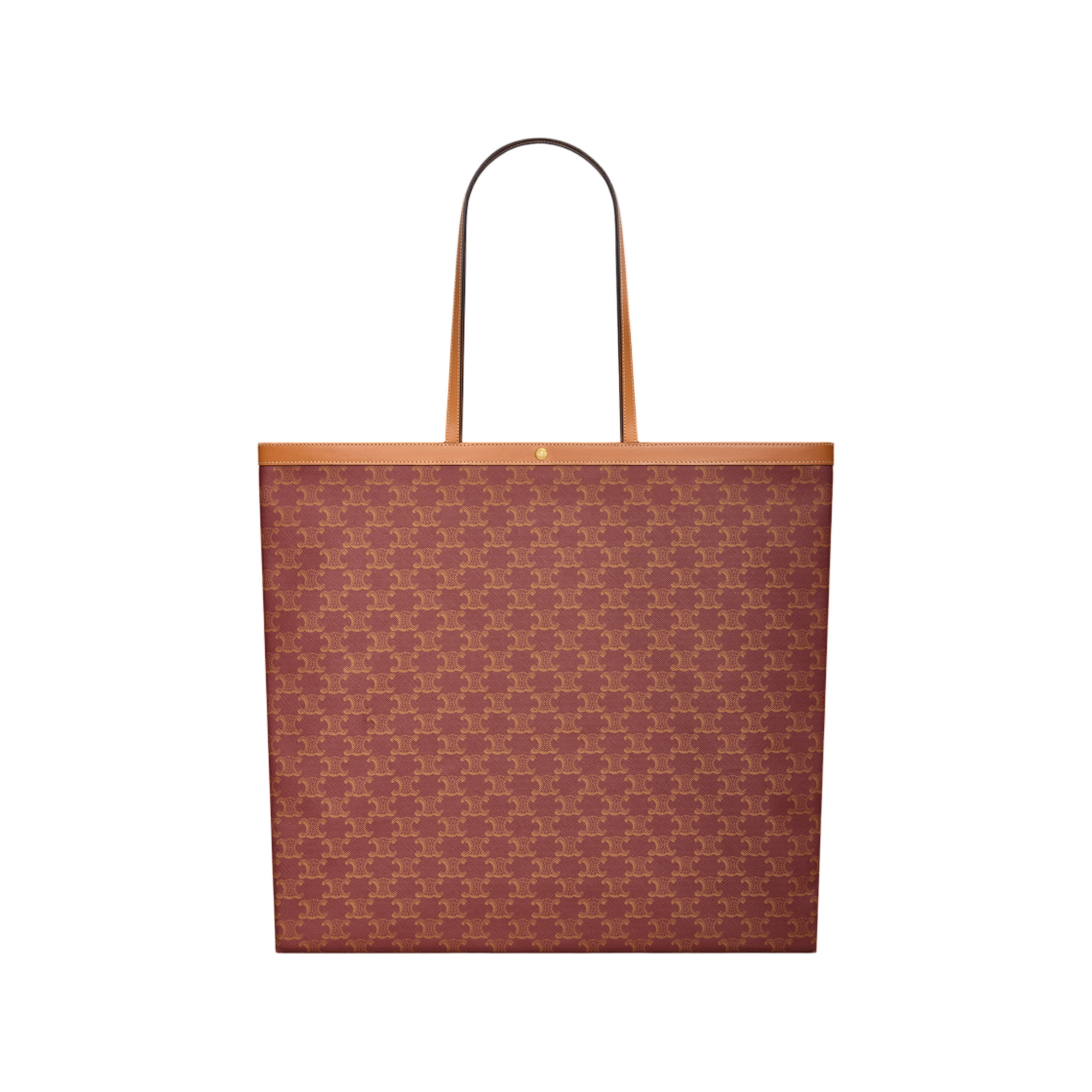 123842O93-GGH8 Celine Large Flat Shopper in Triomphe Canvas Burgundy Tan