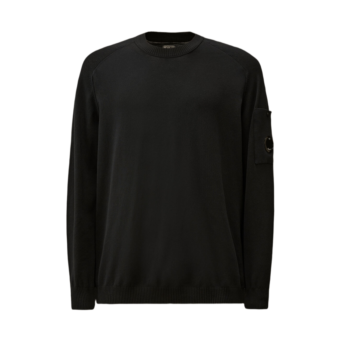 C.P. 컴퍼니 코튼 크레이프 크루넥 렌즈 스웨터 토탈 이클립스 블루 - 26SS(C.P. Company Cotton Crepe Crewneck Lens Sweater Total Eclipse Blue - 26SS)