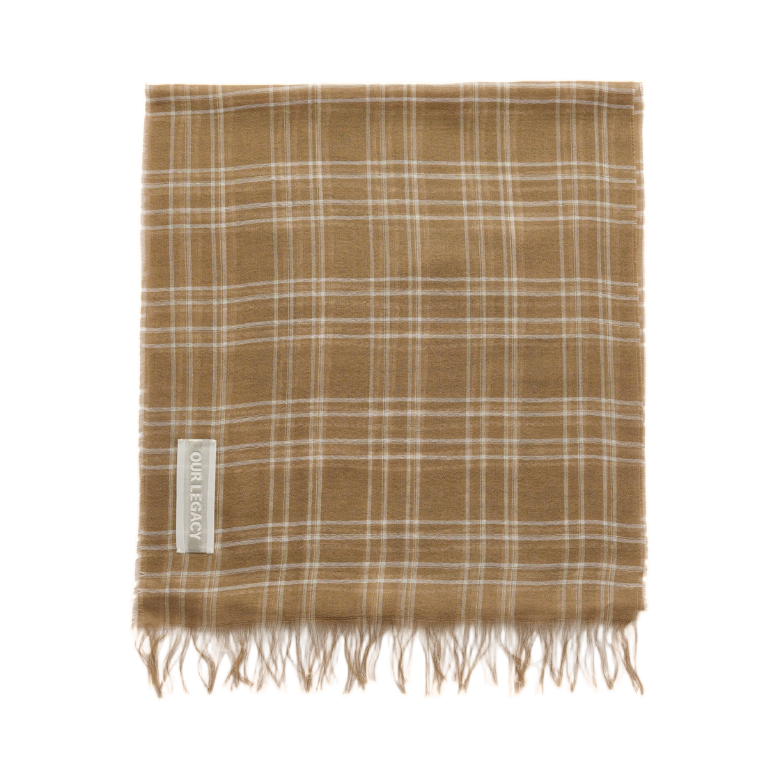 아워레가시 코티지 스카프 월넛 그리드 스파스 텐셀(Our Legacy Cottage Scarf Walnut Grid Sparse Tencel)