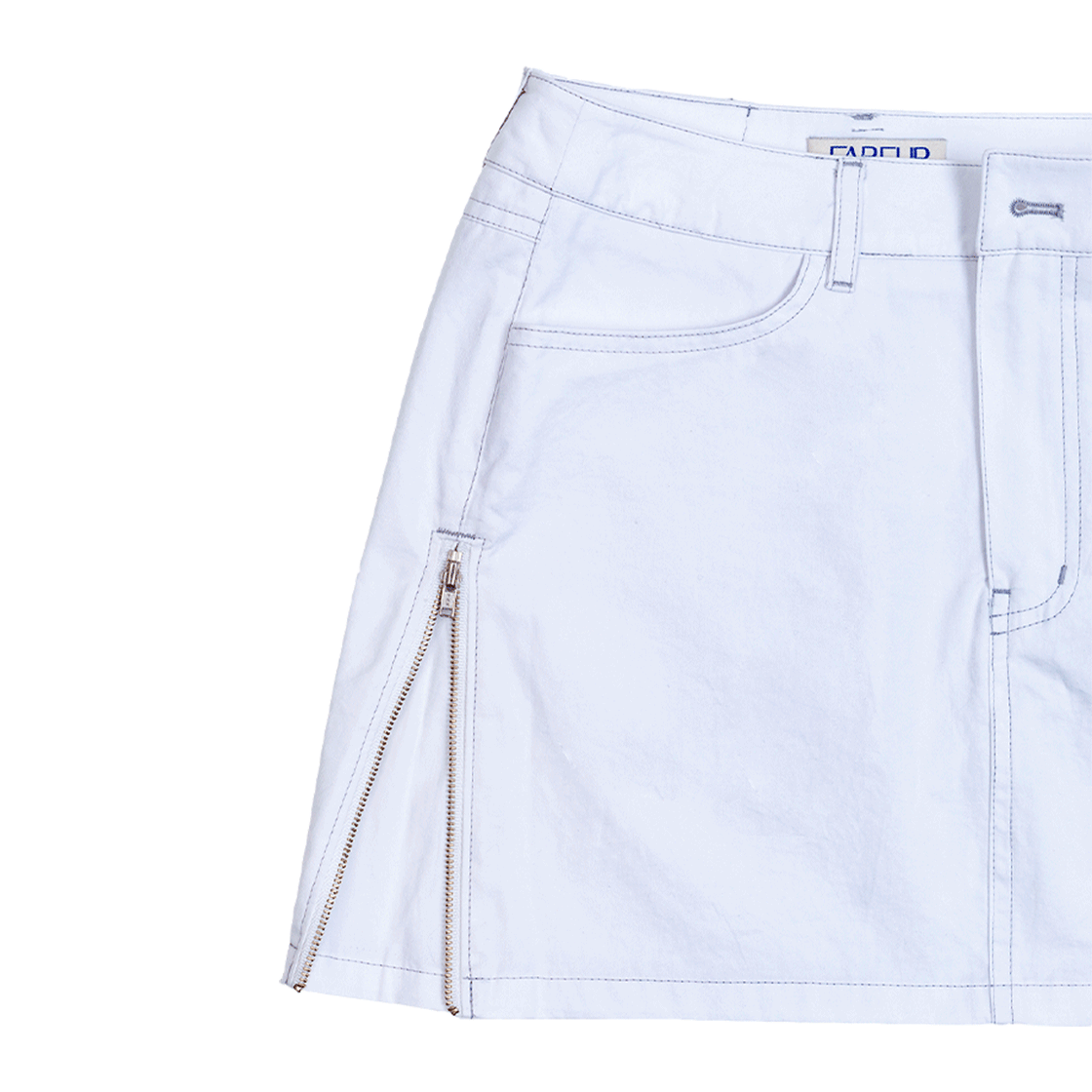 파버 사이드 지퍼 스커트 화이트(FABEUR Side Zip Skirt White) - 3