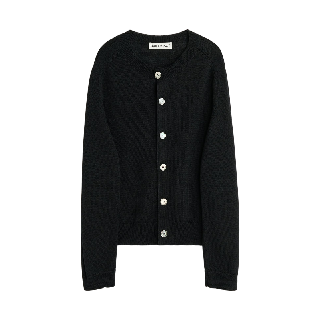 M2263TBC Our Legacy True Cardigan Black Coarse Linen Wool