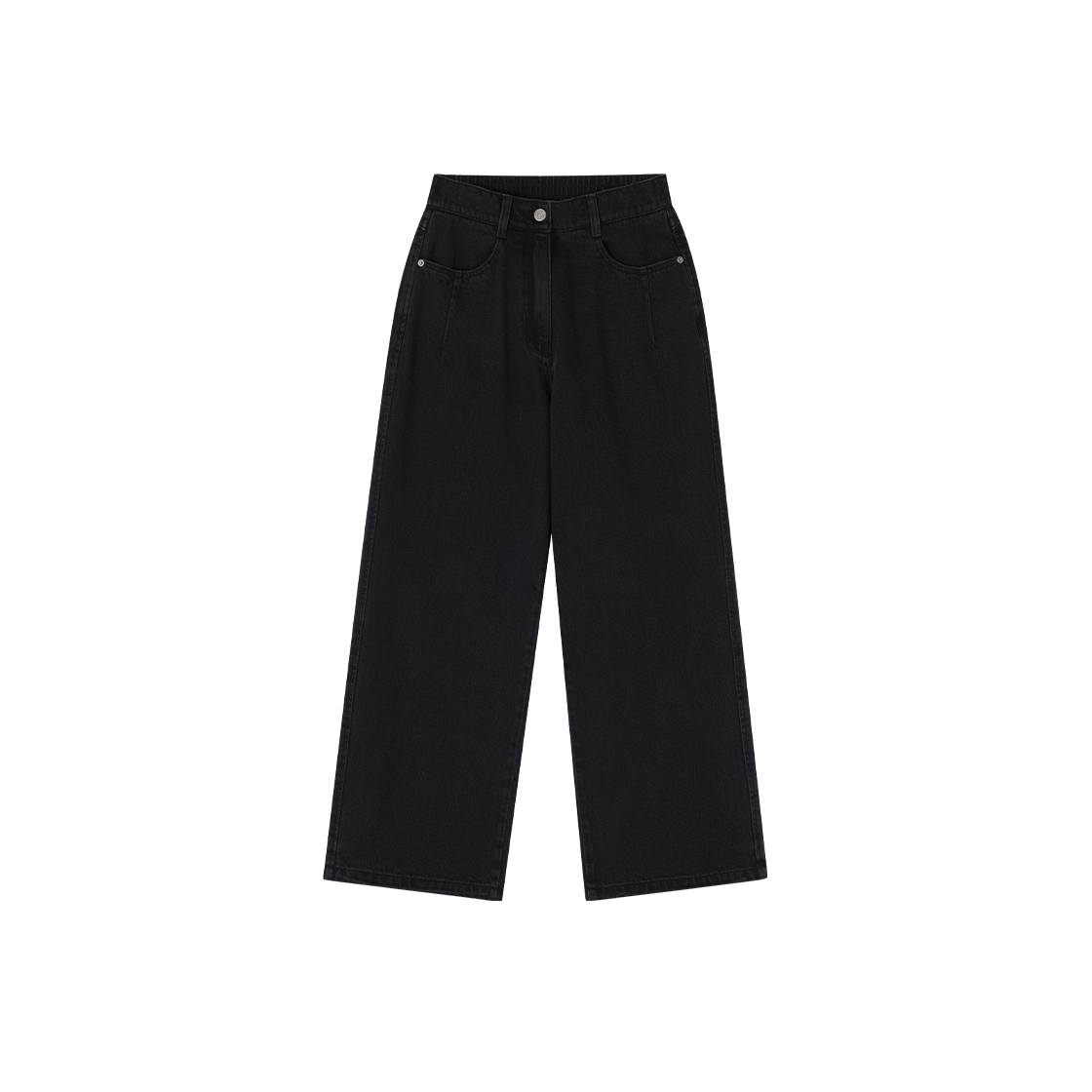 (W) 송지오 세미와이드 데님 팬츠 블랙((W) SONGZIO Flare Denim Pants Black)