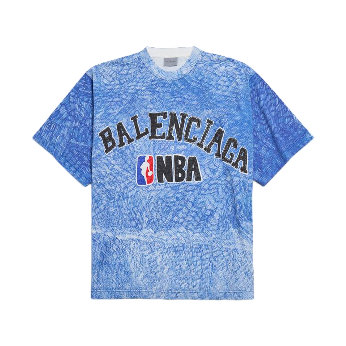 A001VVTUVX64011 Balenciaga x NBA Collaboration Oversized T-Shirt Blue