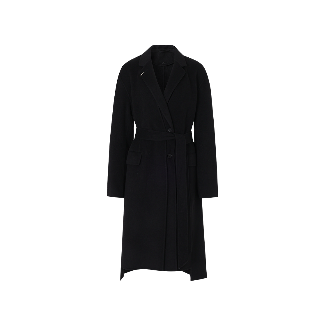 (W) 송지오 아티져널 하프 더블 브레스트 코트 블랙