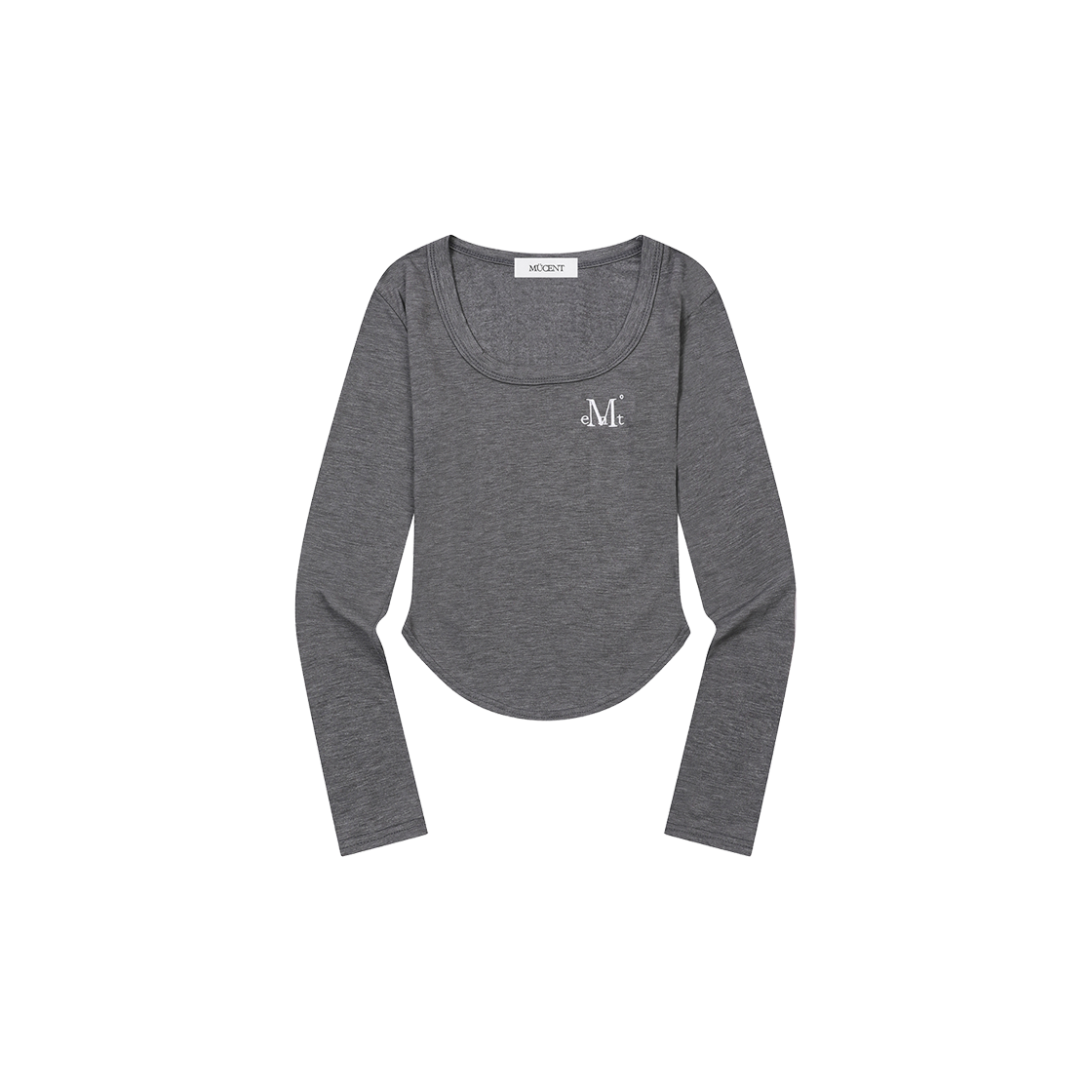 P0000BIE MUCENT Mariel Square Neck Crop T (6Color) Charcoal