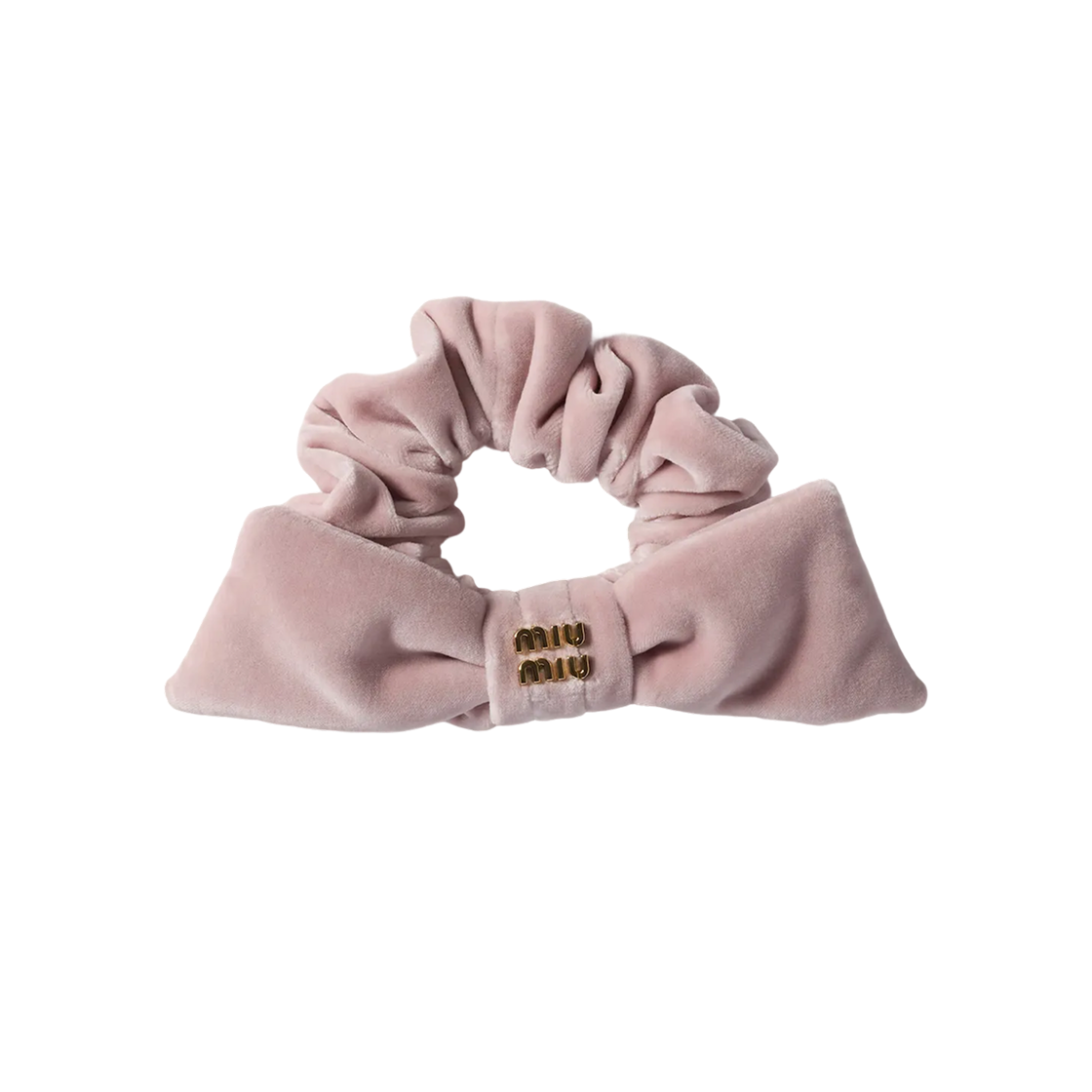 5IF181-068-F0E18 (W) Miu Miu Velvet Scrunch Alabaster Pink