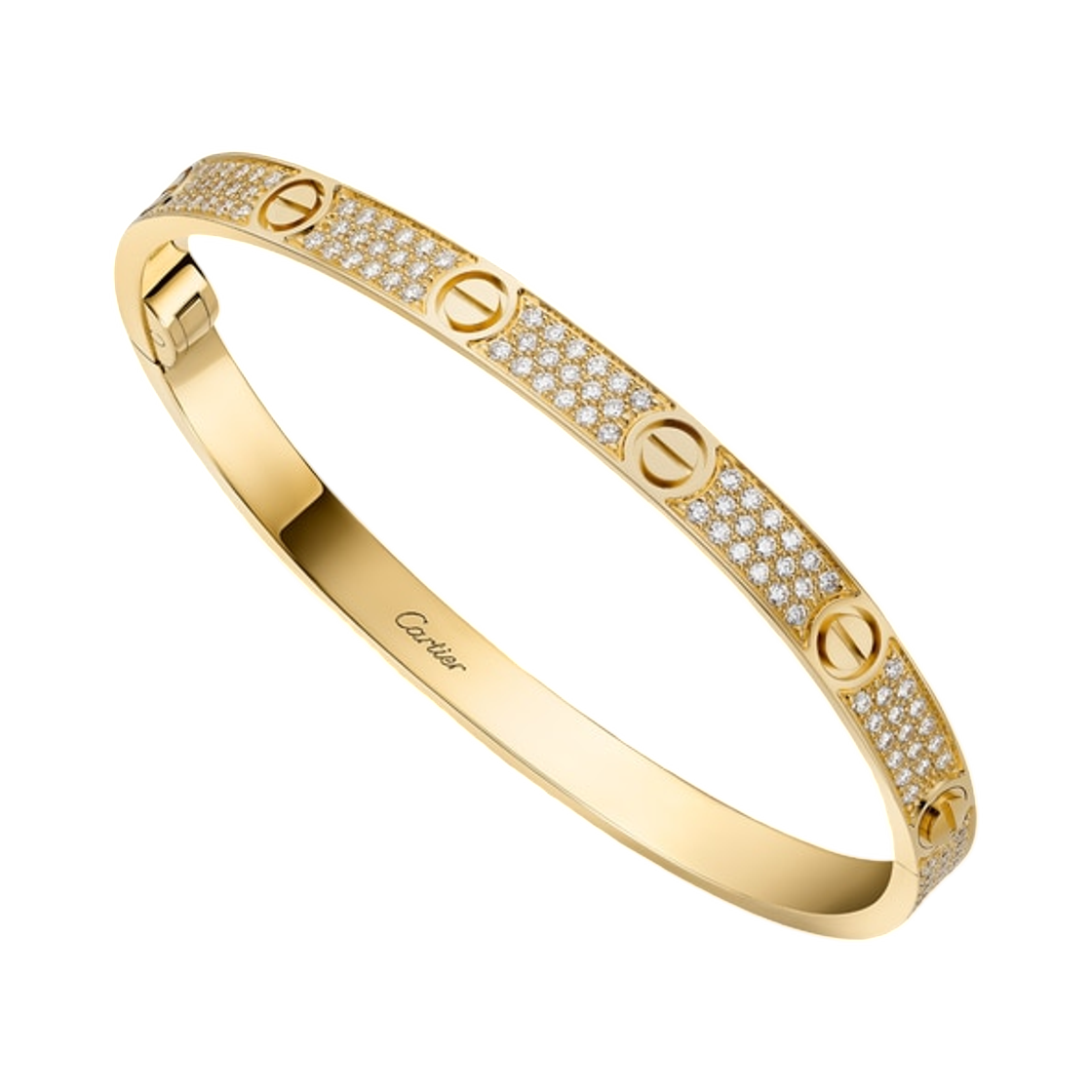 까르띠에 러브 미디움 브레이슬릿 파베 옐로우 골드(Cartier Love Medium Bracelet Paved Yellow Gold) - 1