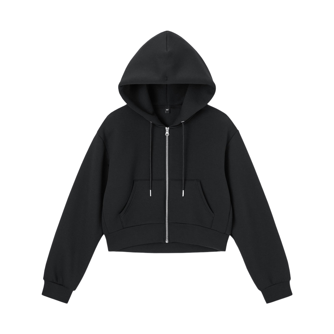 (W) GU 퍼프 스웨트 풀집 파카 블랙((W) GU Puff Sweat Full Zip Parka Black) - 1