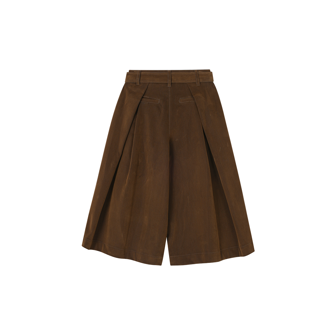 (W) 송지오 벨벳 크롭 와이드 팬츠 카키 브라운((W) SONGZIO Velvet Crop Wide Pants Khaki Brown) - 2