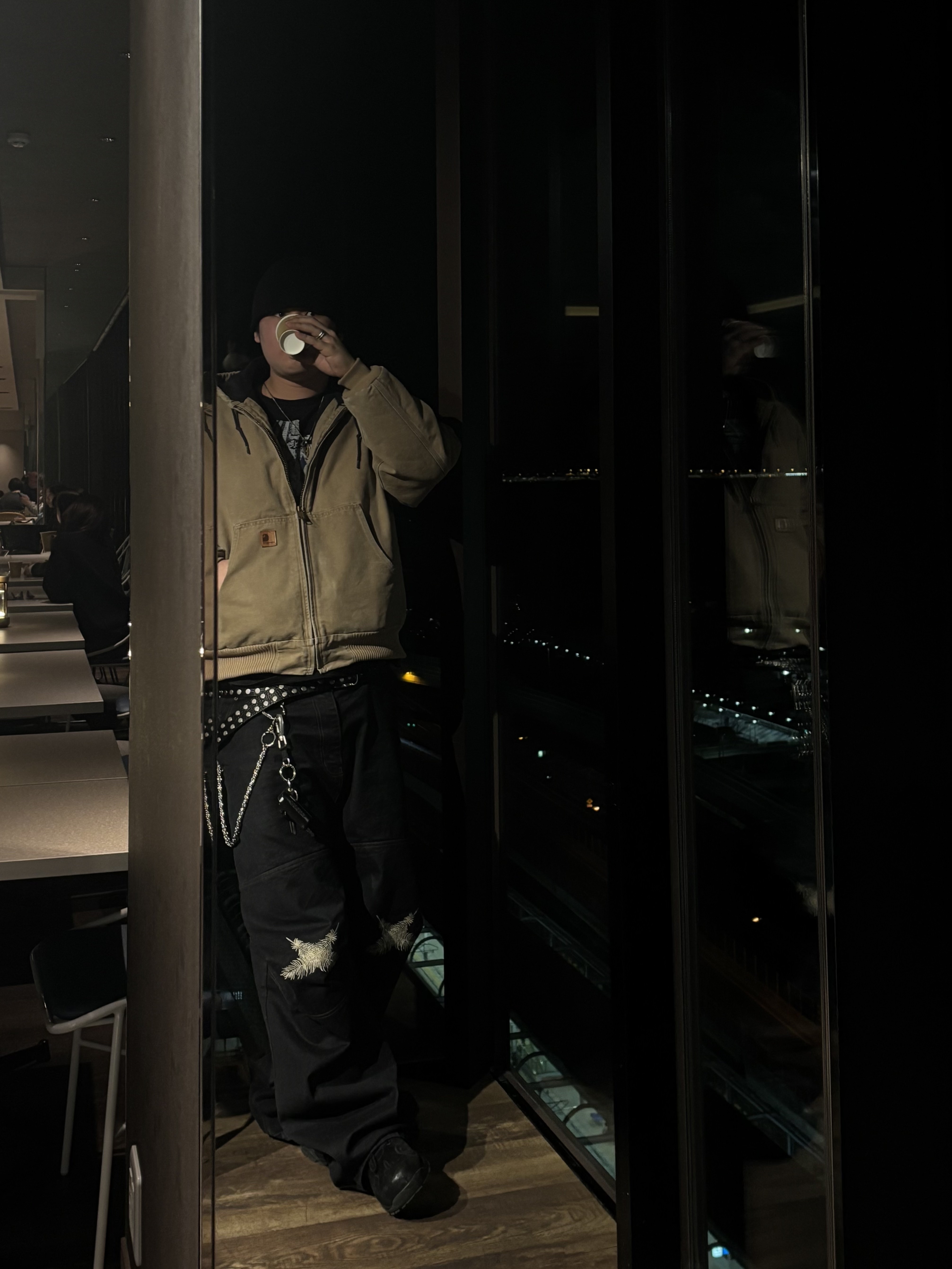 Aoiro Ooki Feather Denim Pants Dark Indigo, Aoiro Ooki Feather Denim Pants Dark Indigo 착용 스타일 - 2