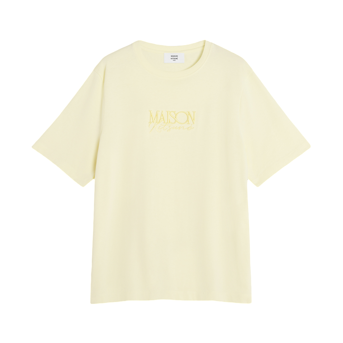 QW00110KJ0119-0424 (W) Maison Kitsune Album Logo Comfort T-Shirt Pastel Yellow