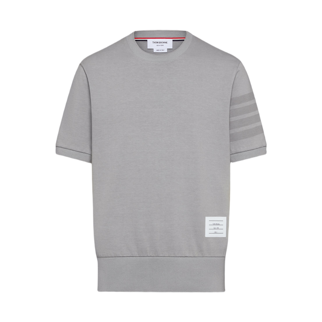 MJS303A-J0253-055 Thom Browne Cotton Jersey 4-Bar T-Shirt Light Grey