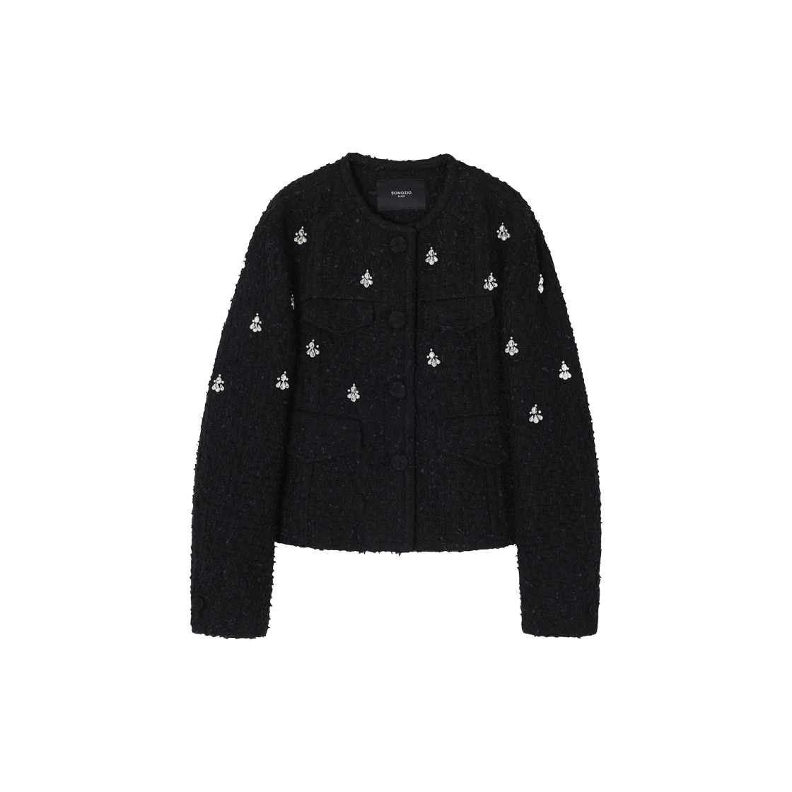 (W) 송지오 플레어 트위드 자켓 블랙