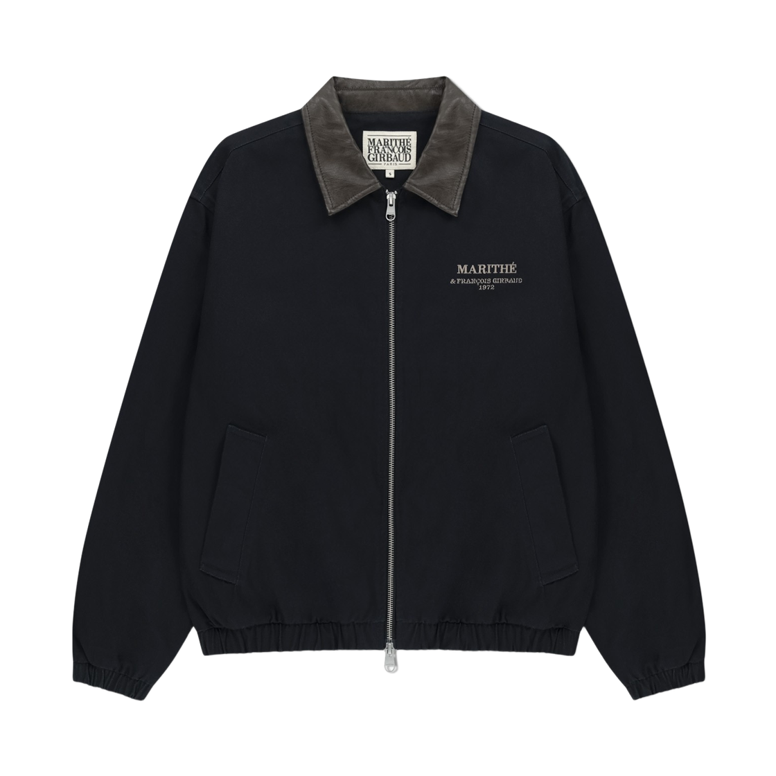 - Marithe Francois Girbaud Graphic Embroidery Cotton Bomber Jacket Navy