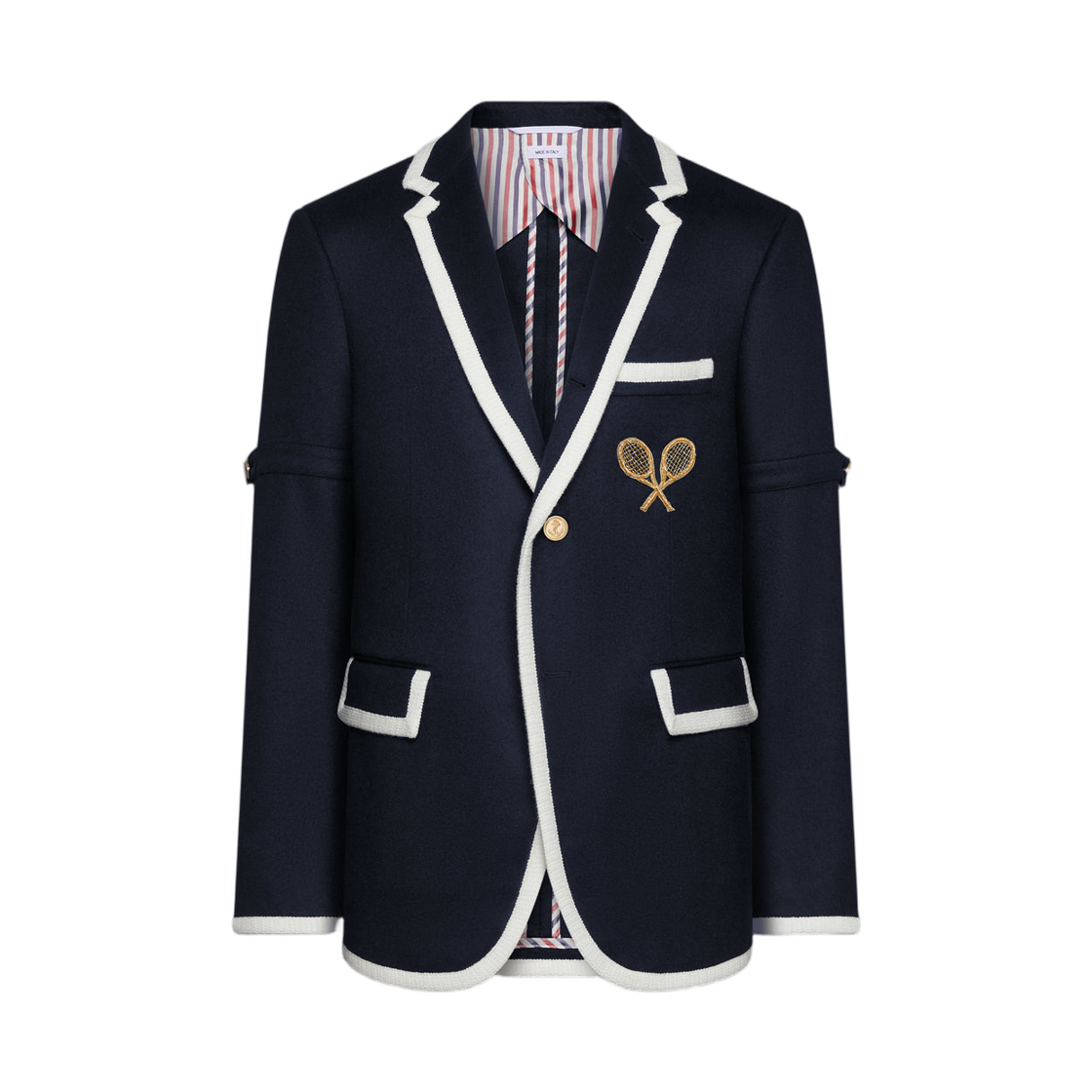톰브라운 지벨린 테니스 자수 암밴드 스포츠코트 네이비(Thom Browne Zibeline Tennis Embroidery Armband Sportcoat Navy)