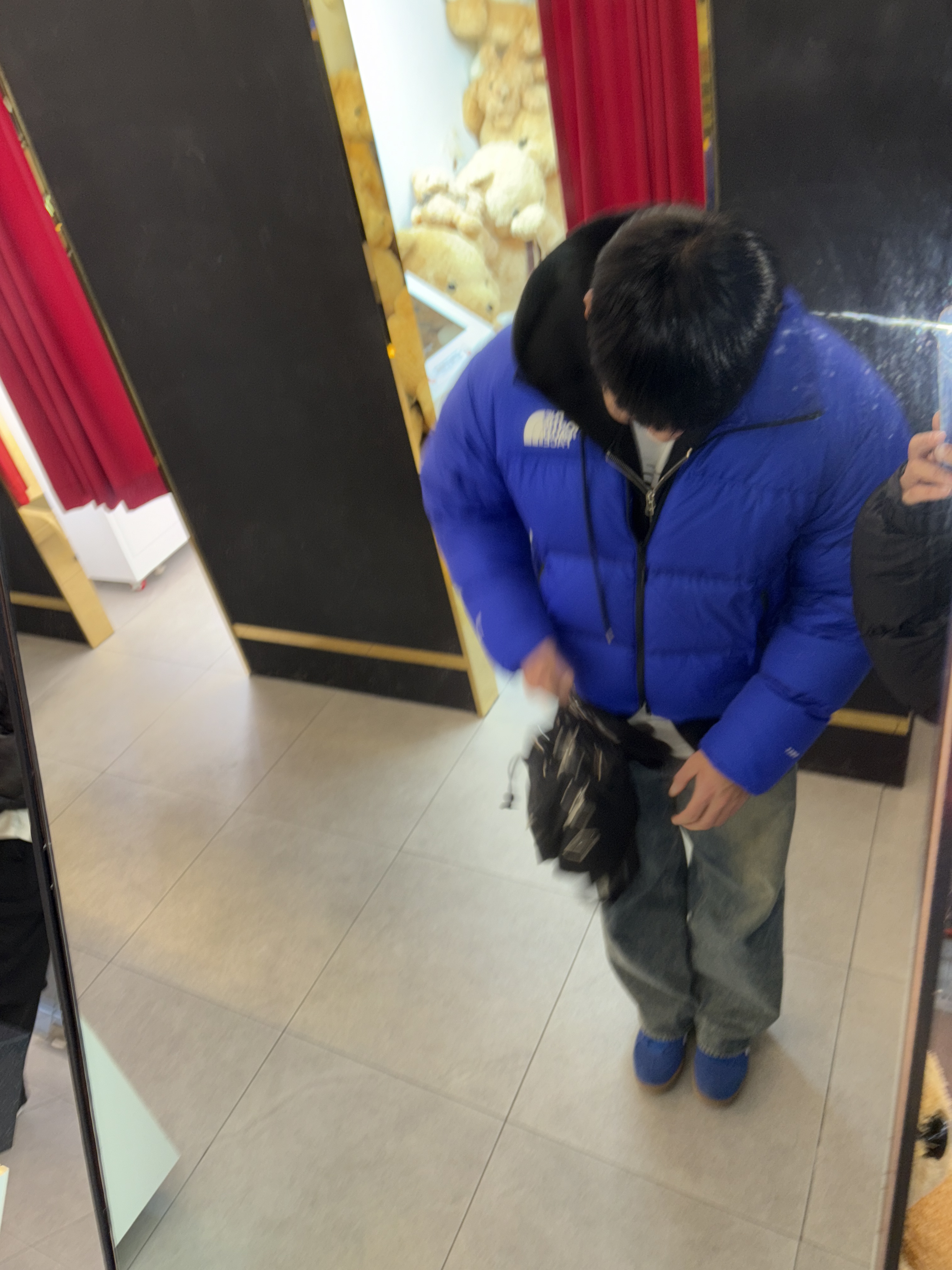 The North Face RMST Nuptse Jacket Lapis Blue 착용 스타일 - 3