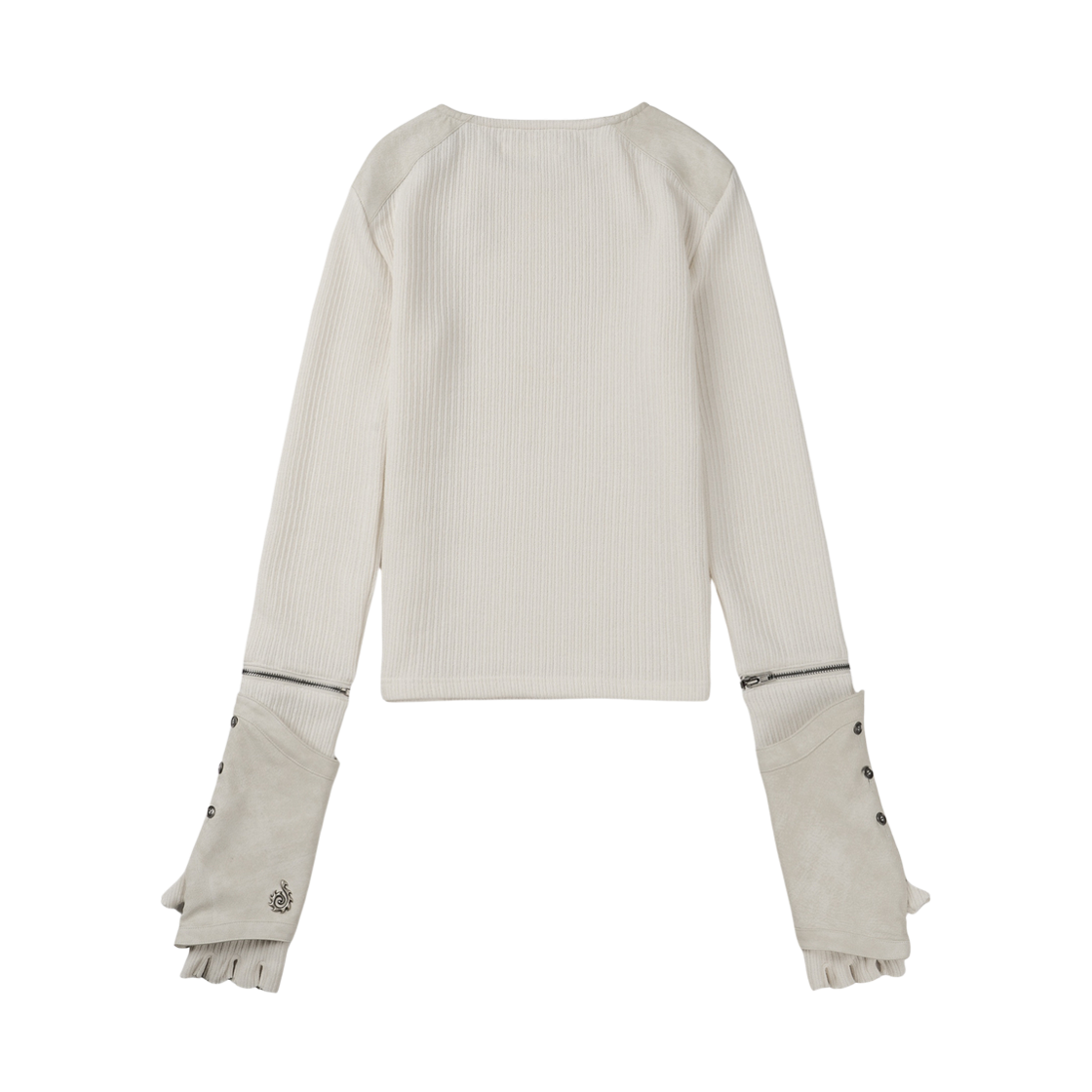 (W) 보니앤키예 디텍터블 지퍼 레더 탑 아이보리((W) bonienkiye Detachable Zipper Leather Top Ivory) - 2