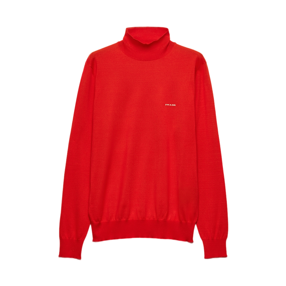 UMR684-1813-F0011 Prada Cotton Mock Turtleneck Sweater Red