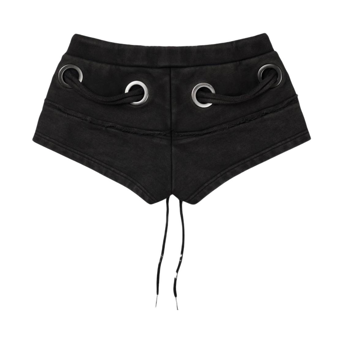 (W) 보니앤키예 아일렛 숏 팬츠 워싱 블랙((W) bonienkiye Eyelet Short pants Washed Black) - 2