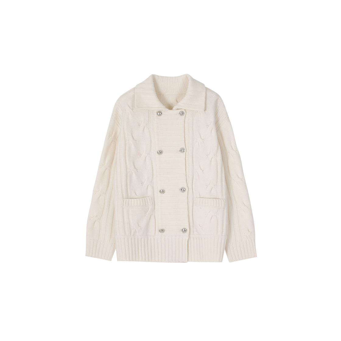 (W) 송지오 컬렉션 피카딜 더블 브레스트 가디건 아이보리