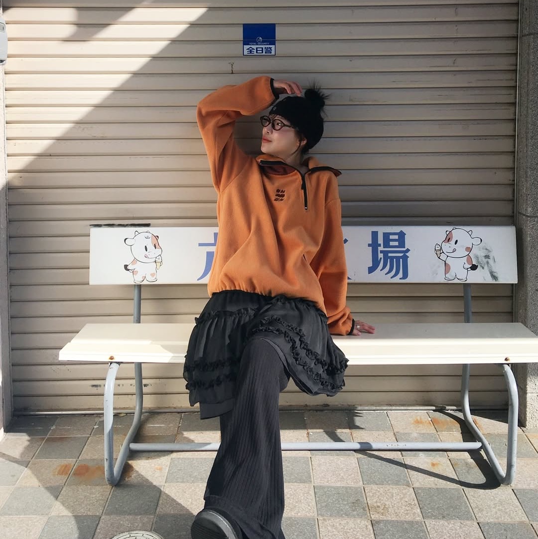 Express Holiday Cloud Symbol Pleece Anorak Mint, Express Holiday Cloud Symbol Pleece Anorak Brown 착용 스타일 - 2