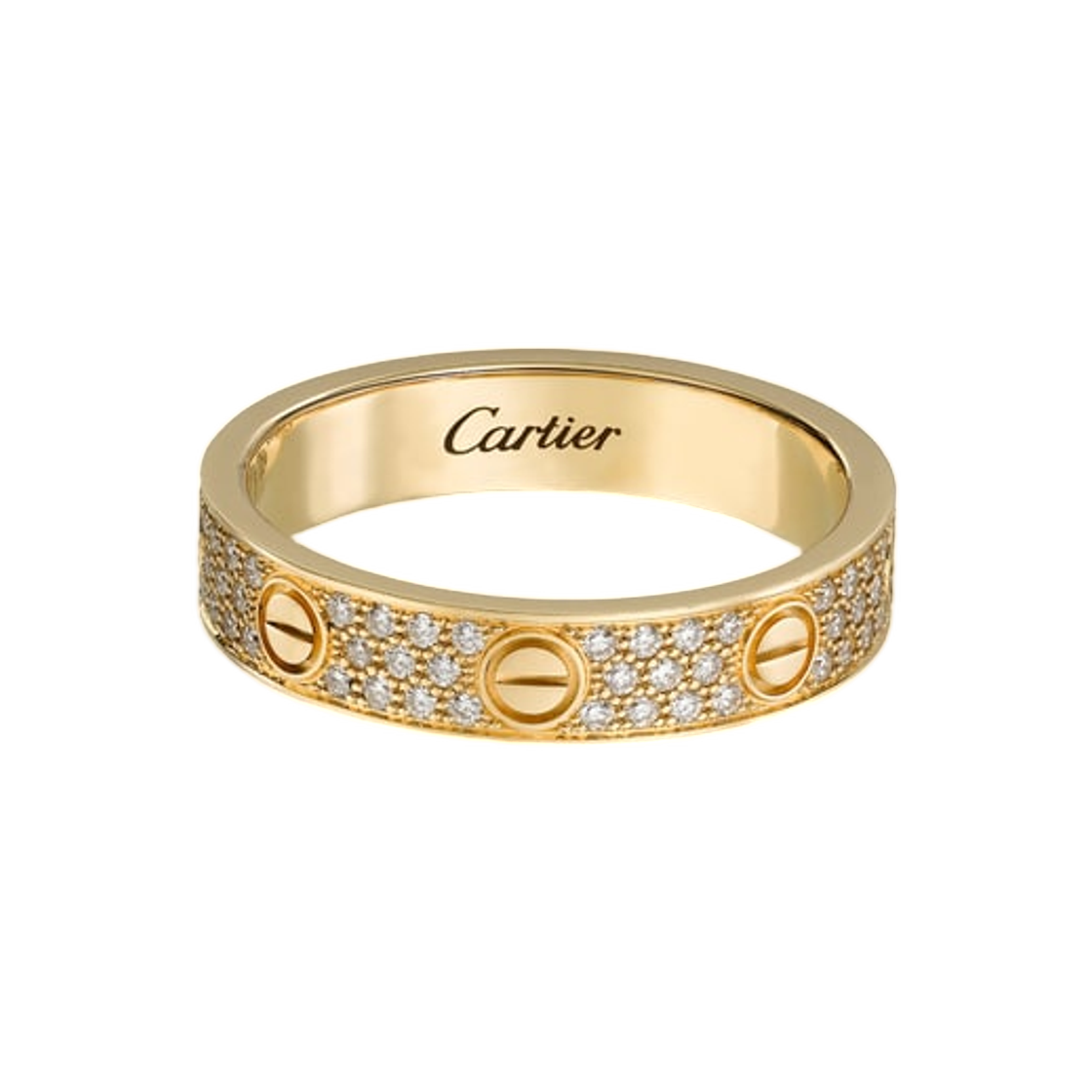 까르띠에 러브 스몰 링 파베 옐로우 골드(Cartier Love Small Ring Paved Yellow Gold) - 1